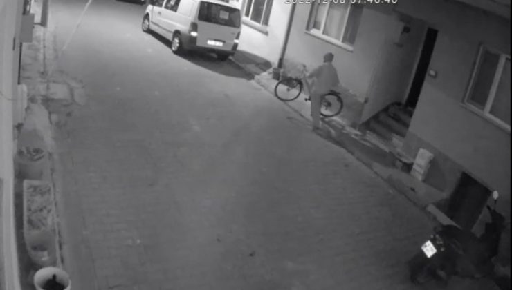 Bursa’da bisiklet hırsızlığı kamerada!