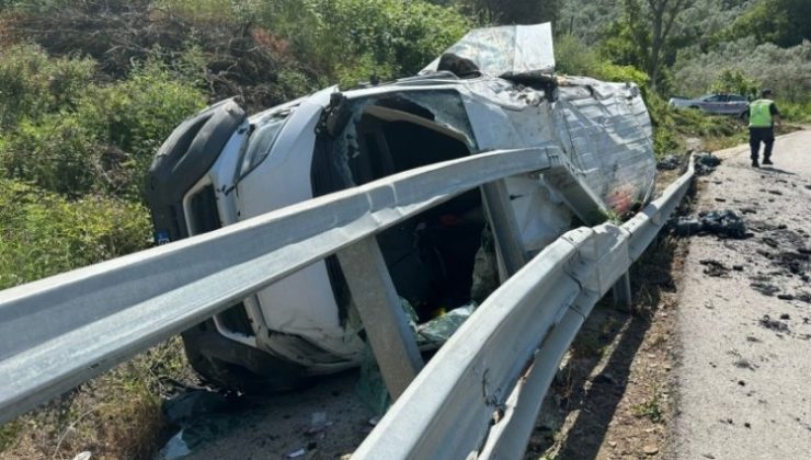 Bursa’da kamyonet virajı alamadı, 1 kişi yaralandı